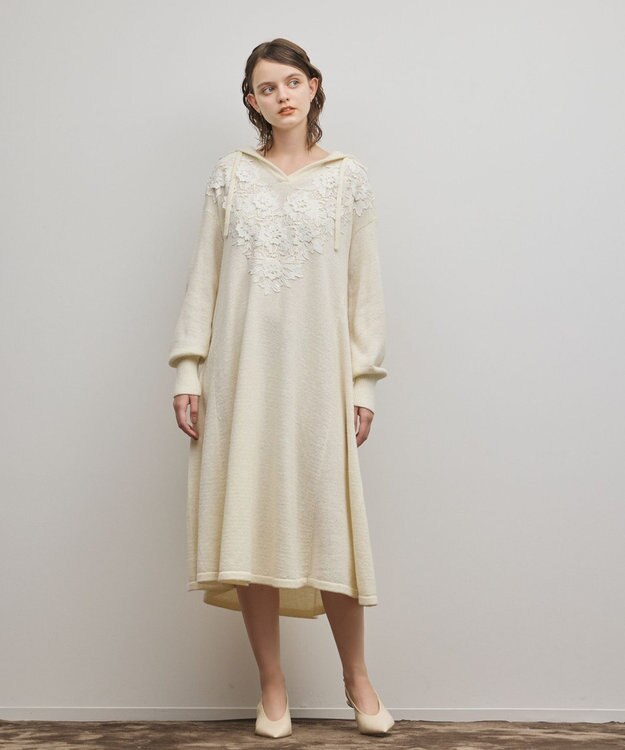 GRACE CONTINENTAL ケミカルレースニットワンピース キナリ