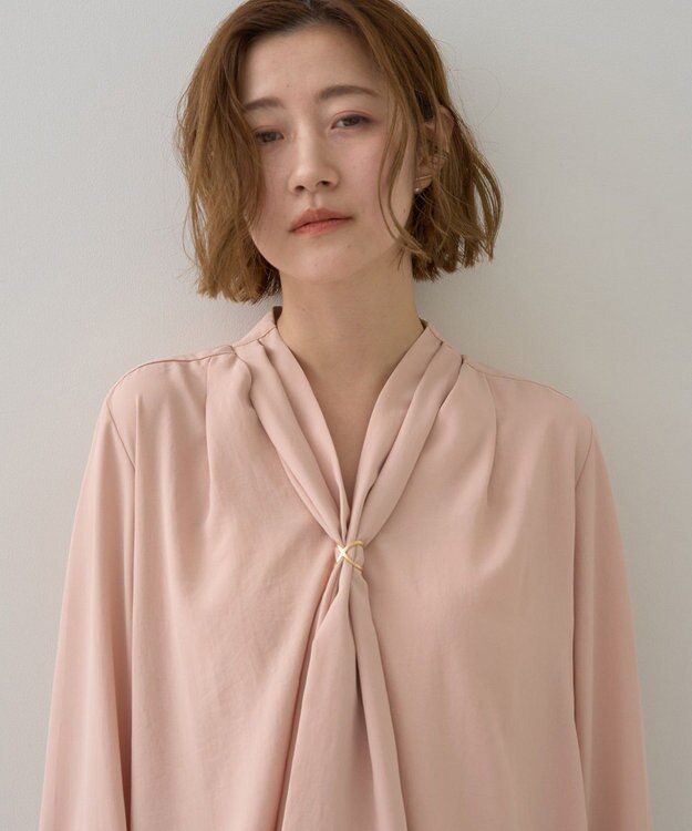 YECCA VECCA スカーフリング付きボウタイブラウス Pink