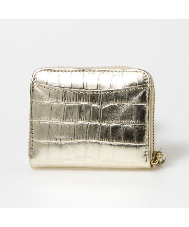 UNBILLION ペルケ perche / メタリッククロコ・ジャバラカードウォレット ゴールド