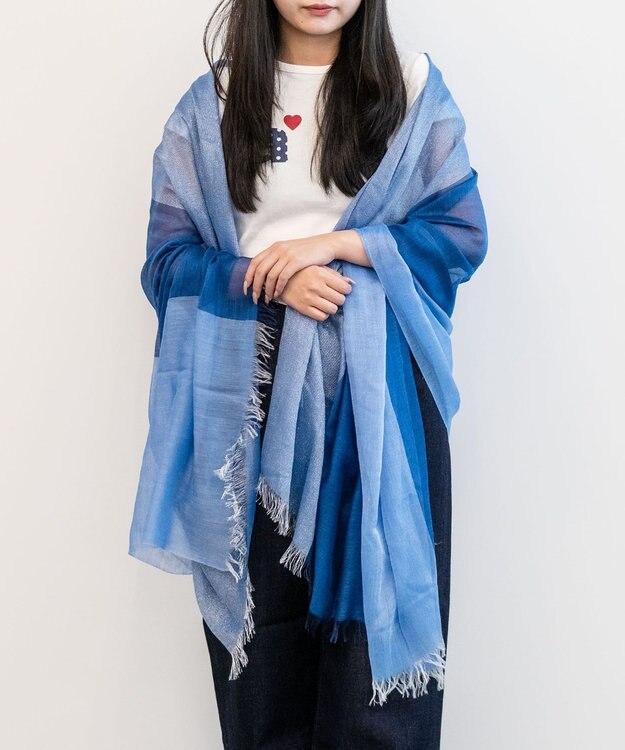 muto Stardust シルクカシミヤストール blue