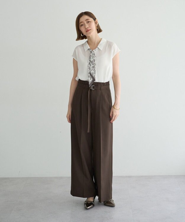 YECCA VECCA 2wayスカーフ付きブラウス Off White