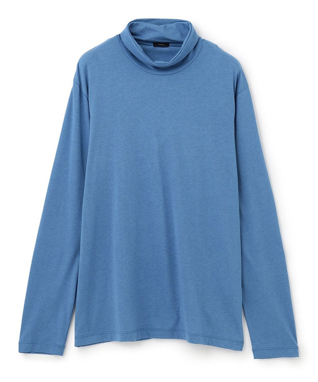 JOSEPH HOMME コットンモダールジャージー　タートルネックカットソー ダルブルー系