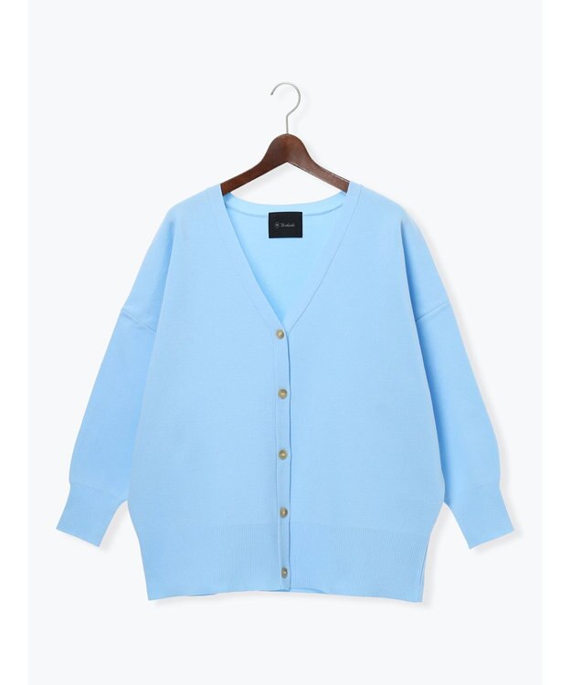 Te chichi コクーンVネックカーディガン サックスブルー