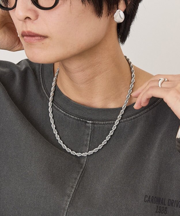 AMERICAN HOLIC 【ステンレス】ツイストチェーンネックレス Silver