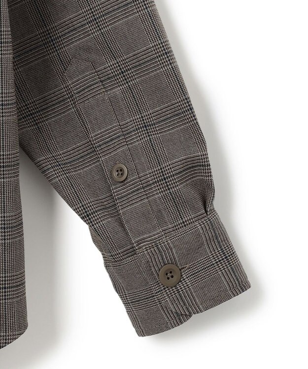 J.PRESS YORK STREET 【UNISEX】チェックストレッチCPOジャケット ブラウン系3