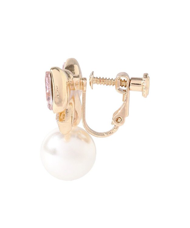 Maison de FLEUR ビジューリボンイヤリング Light Pink