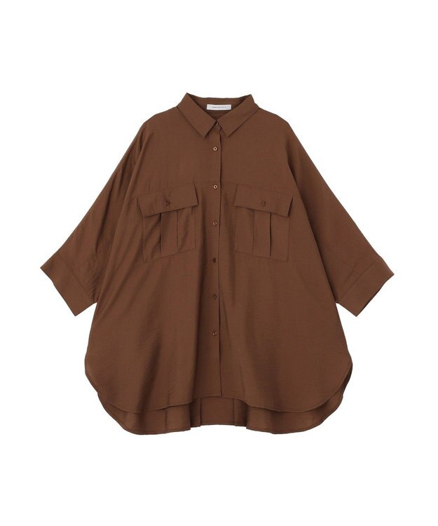 AMERICAN HOLIC 【予約】【WEB限定】接触冷感Wポケットシャツチュニック Brown