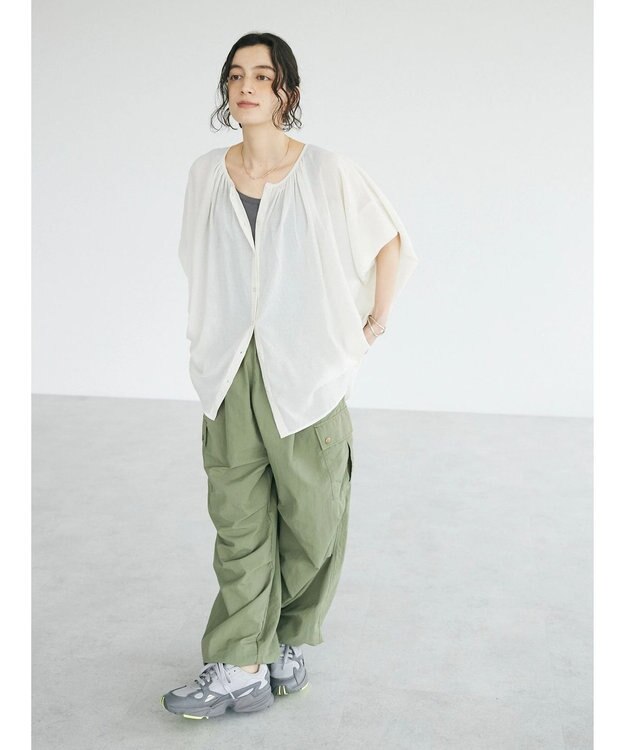 CRAFT STANDARD BOUTIQUE ウ゛ィンテージボイル２ＷＡＹタックブラウス Off White