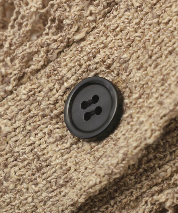 Green Parks 衿付き透かし編みニットプルオーバー Beige
