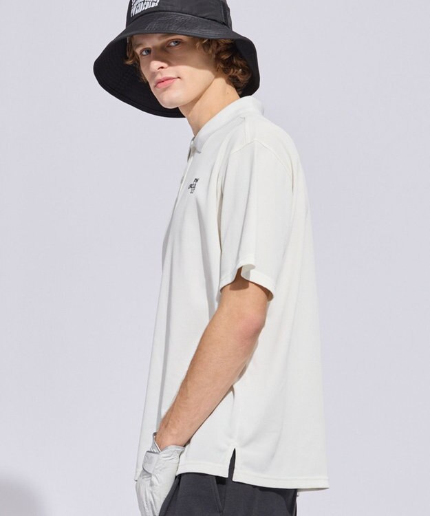 PW CIRCULUS 【MEN】ミニワッフル鹿の子ポロ ゴルフ ホワイト系