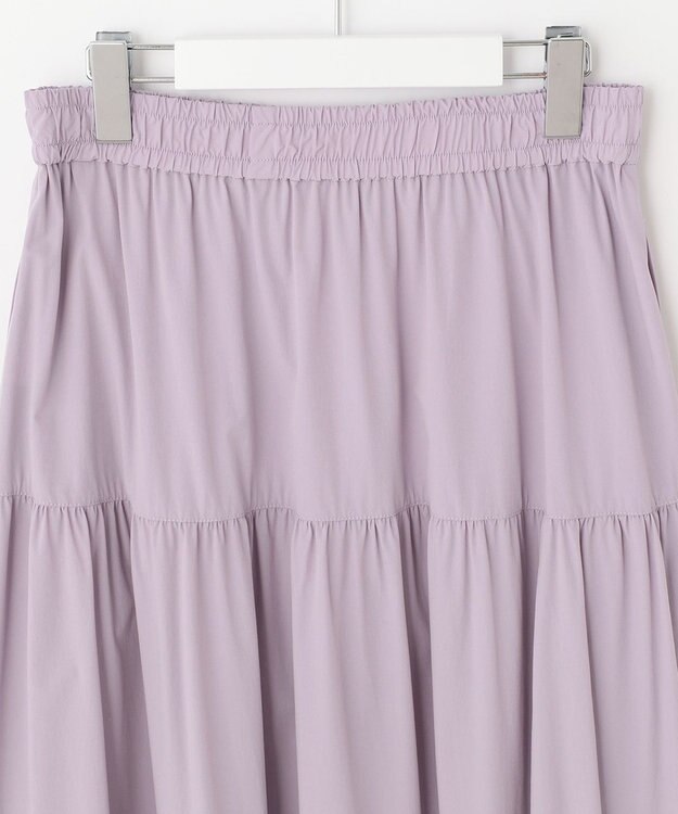 UNFILO 【撥水/UVケア/接触冷感】シャカ楽ストレッチ ティアードスカート ライラック系