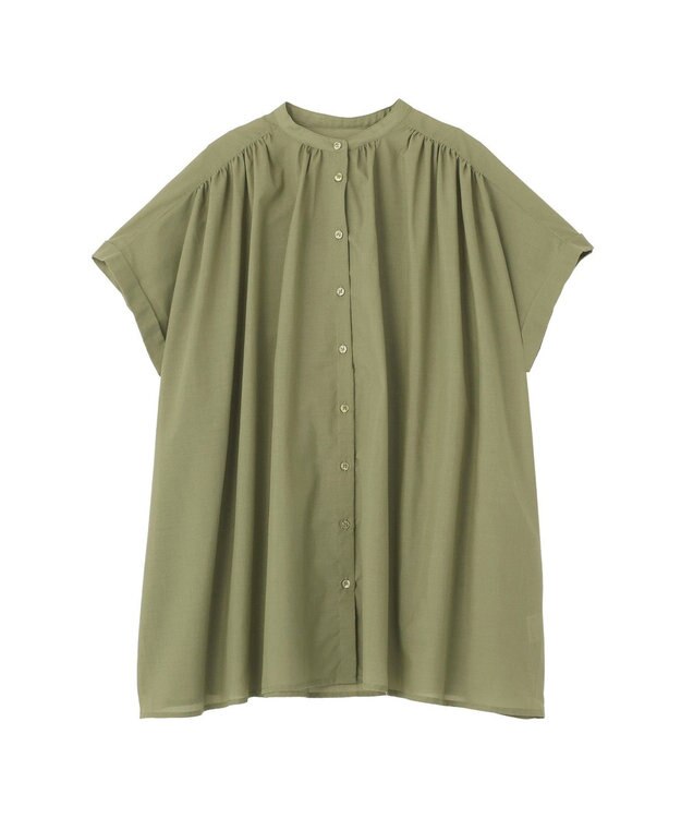 AMERICAN HOLIC 【予約】【WEB限定】イージーケア+接触冷感 フレンチスリーブギャザーシャツ Khaki