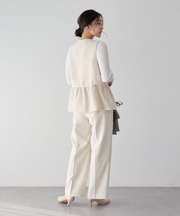 YECCA VECCA ツイードペプラムジレ Off White