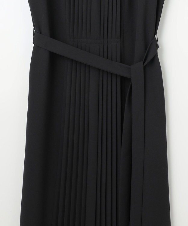 J.PRESS LADIES S 【洗える】ノルディス2wayジョーゼット フロントプリーツ ワンピース ブラック系