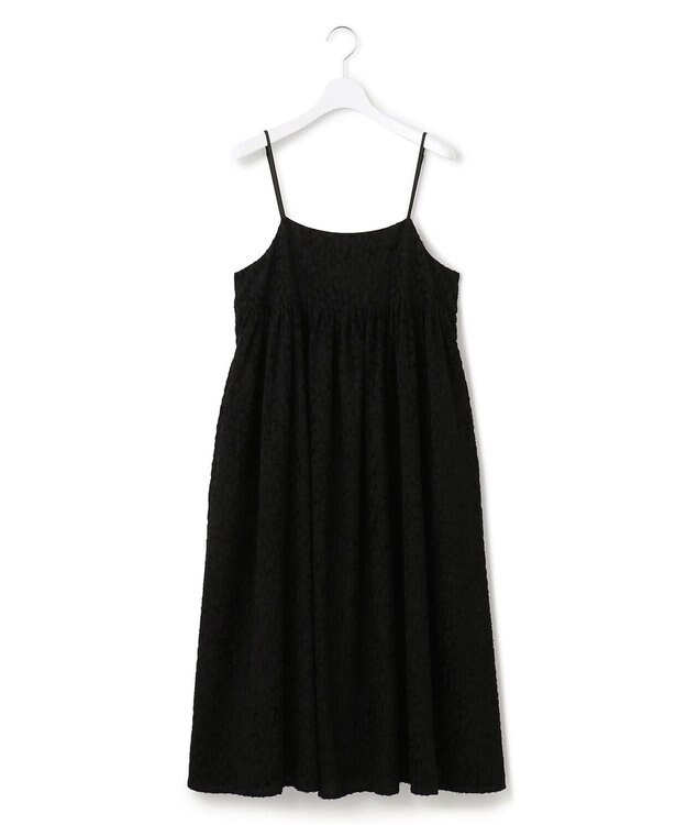 23区 【SLOW/一部店舗限定】カットジャカード キャミソールワンピース ブラック系