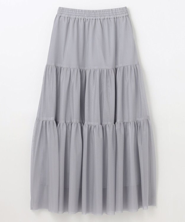 GRACE CONTINENTAL チュールティアードスカート グレー
