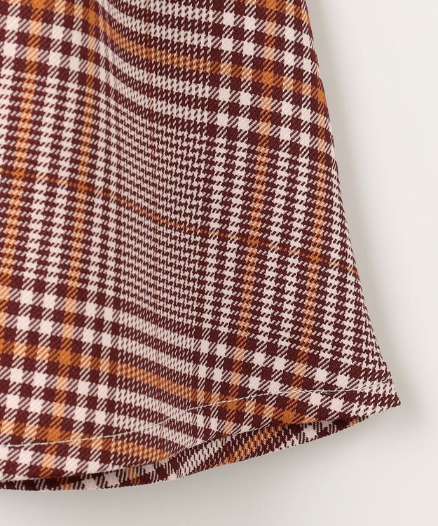 組曲 KIDS 【110-140cm】Chocolat de check ジャンパースカート ワイン×オレンジ系4
