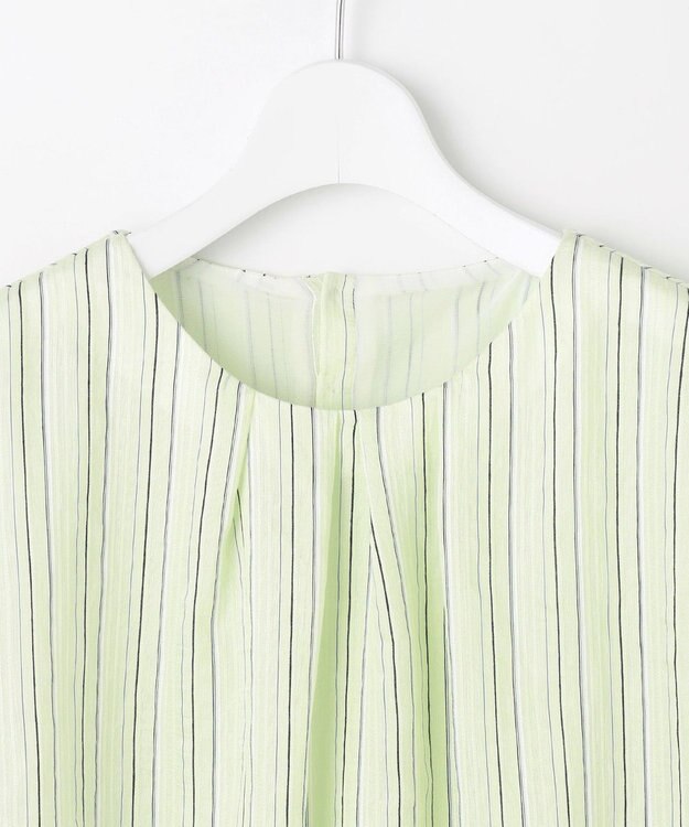 J.PRESS LADIES 【洗える】ランダムストライプ シアー プルオーバー カットソー ライムストライプ系