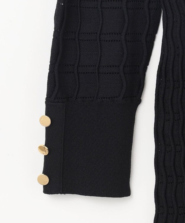 GRACE CONTINENTAL ウェーブニットワンピース ブラック