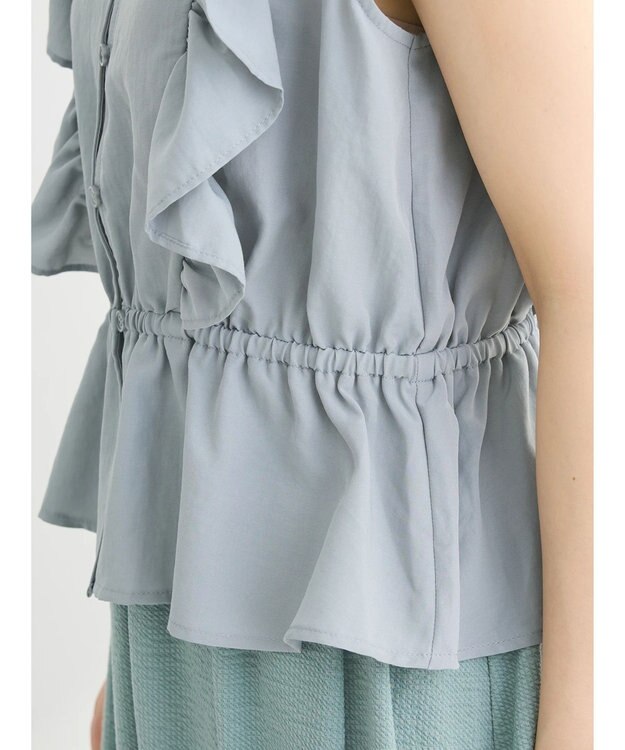 Green Parks ・ＳＵＧＡＲ　ＳＰＯＯＮ　２ｗａｙペプラムブラウス Sax