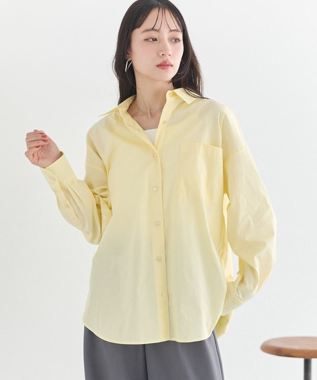 earth music&ecology バックツイストオーバーシャツ Light Yellow
