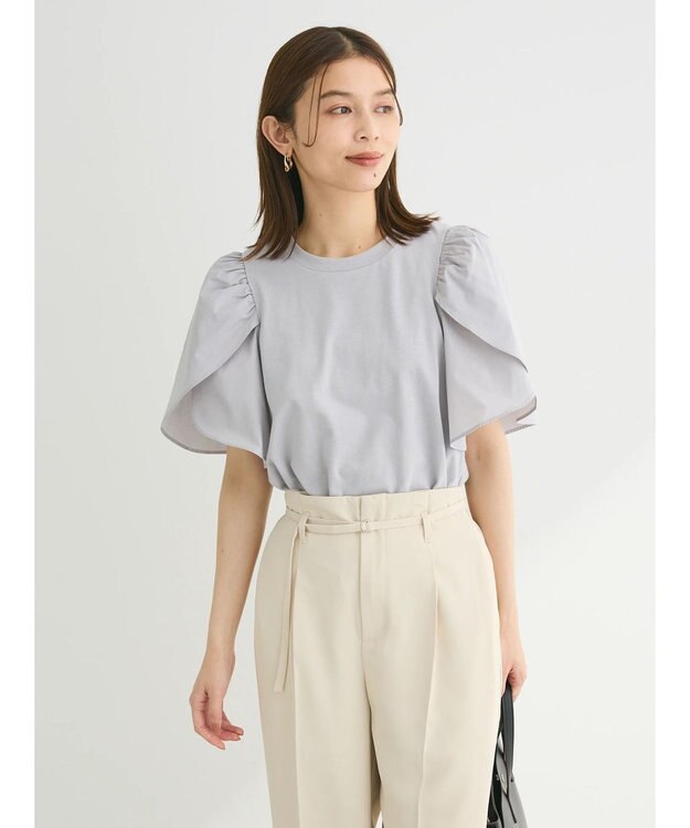 Green Parks ・ＳＵＧＡＲ　ＳＰＯＯＮ　チューリップスリーブＴＥＥ Light Gray