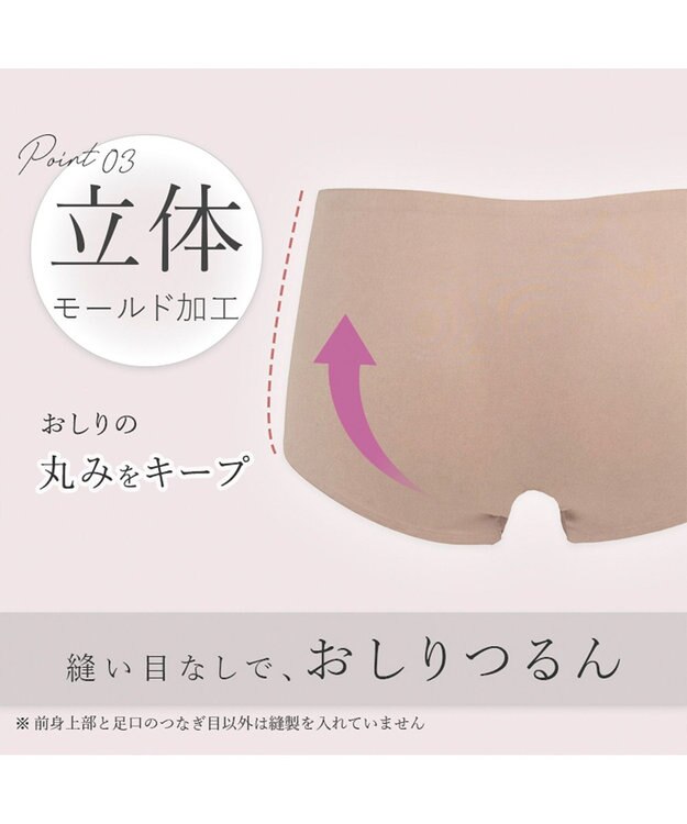 BRADELIS New York 【BRADELIS FIT】シームレスボーイレッグショーツ 響かきにくいシンプルショーツ モカベージュ