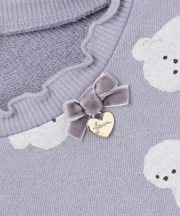 ANY KIDS アニマル 総柄 トレーナー サックスブルー×イヌ