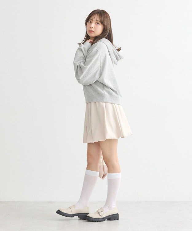 earth music&ecology Ｌｅｅ×ｅ．ｍ．ａ．ｅショート丈パーカー Gray