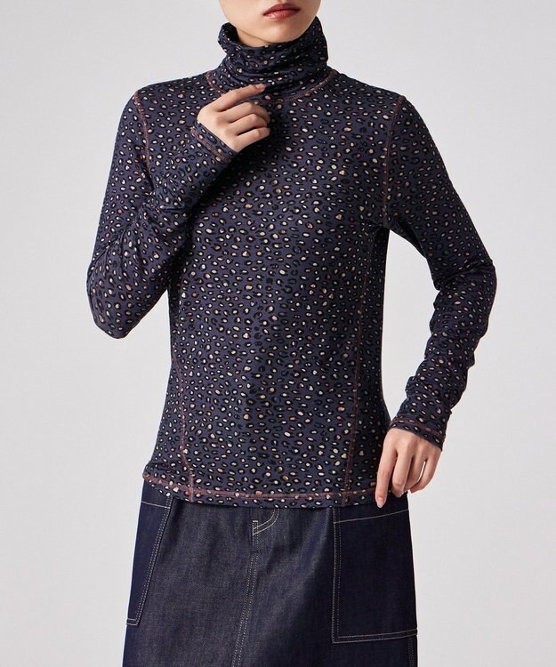 Paul Smith Horseshoe Leopard タートルネック カットソー ダークインディゴ