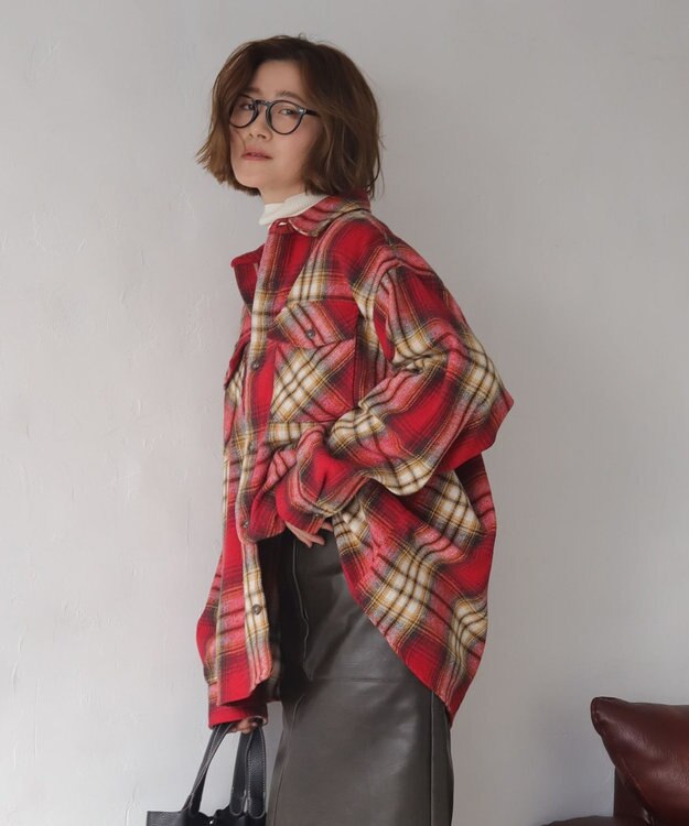 WEGO 【2025年秋冬新作/ユニセックス着用ITEM/SMLサイズ展開】ヘビーネルチェックシャツ（LS） 柄6