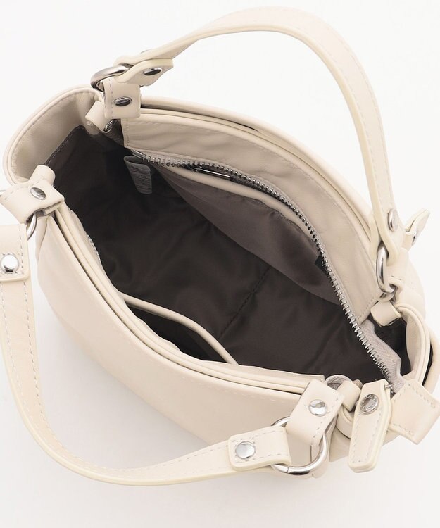 Y'SACCS カウレザー スクエア2wayミニトート アイボリー