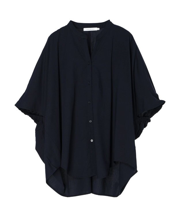 AMERICAN HOLIC 接触冷感＋ＵＶカット　ギャザースリーブブラウス Navy