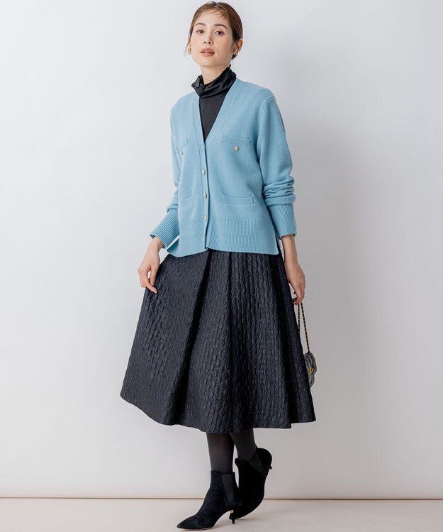組曲 【WEB限定】ウールカシミヤミックス カーディガン パウダーブルー