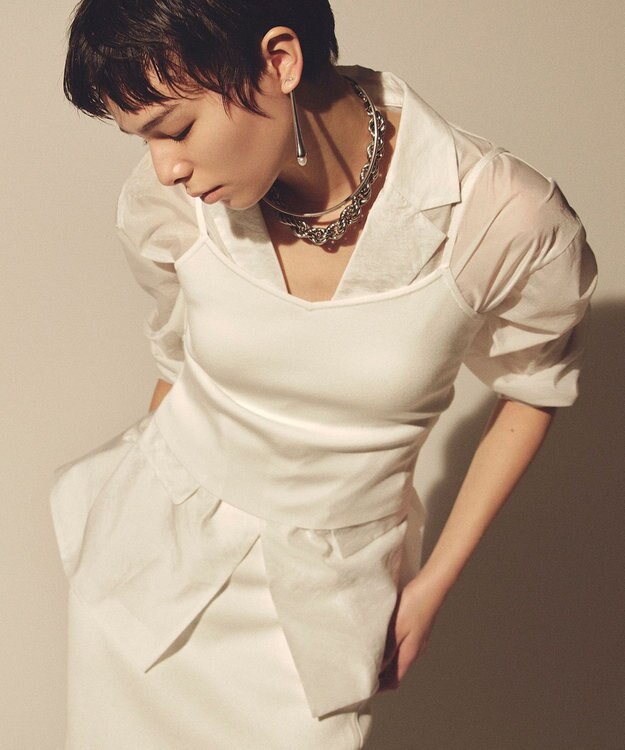 uncrave 【久慈暁子さん着用】シアー オーガンジー シャツ ジャケット オフ（久慈暁子さん着用）