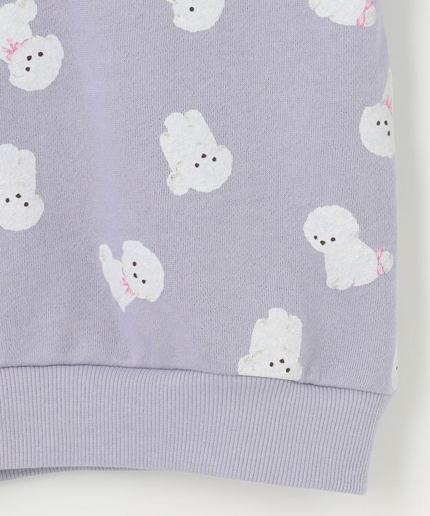 ANY KIDS アニマル 総柄 トレーナー サックスブルー×イヌ