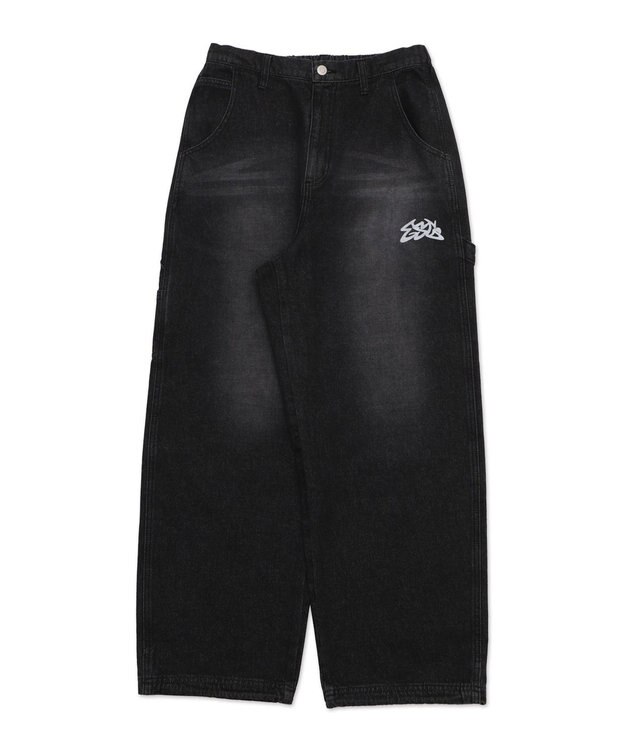 WEGO 【ウエスト紐で調整】イージーペインターグラフィックデニムパンツ 柄4