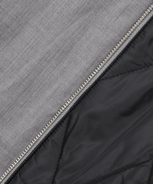 ICB 【洗える・リバーシブル着用可】T/Wツイルキルト リバーシブル パディング ジレ ライトグレー系