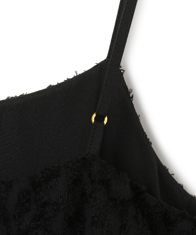 23区 【SLOW/一部店舗限定】カットジャカード キャミソールワンピース ブラック系