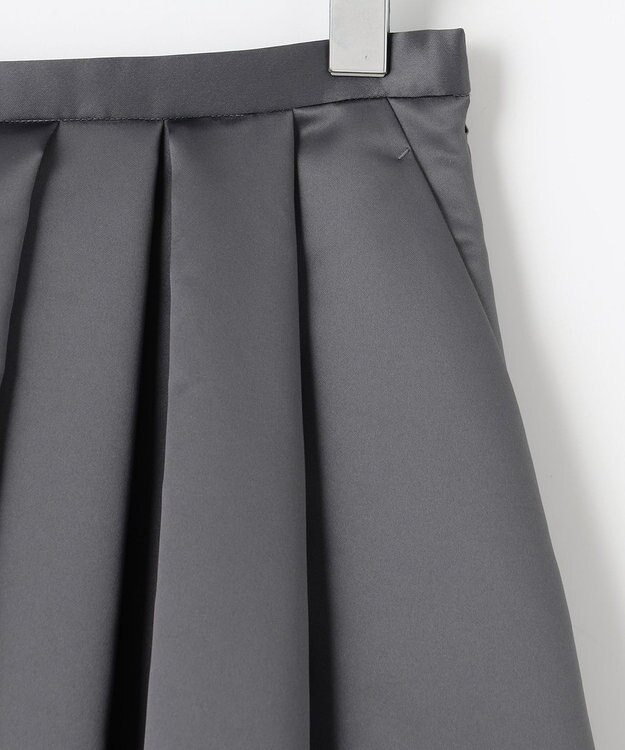 #Newans ヘビーサテンフレアースカート グレー