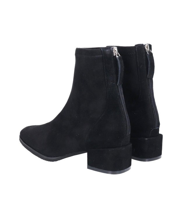 Bridget Birkin 【PARADIS COULEUR】スクエアトウバックジップストレッチブーツ ブラックスウェード
