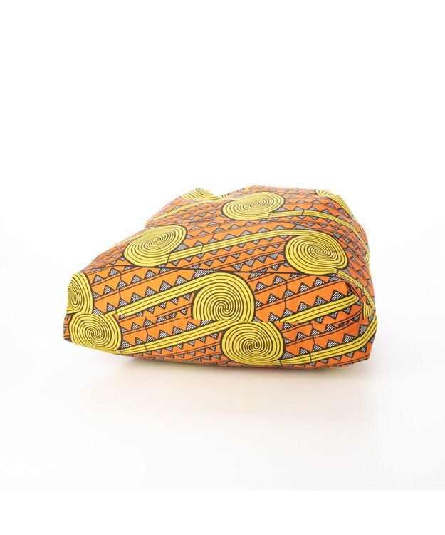 UNBILLION カシュカシュ cachecache / アフリカンプリントバンブーハンドルトート オレンジ