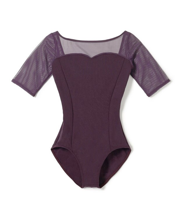 Chacott 5分袖レオタード ブラックベリー