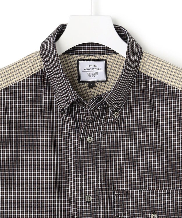 J.PRESS YORK STREET 【UNISEX】ミニチェック クレイジーパターンシャツ ブラウン系8