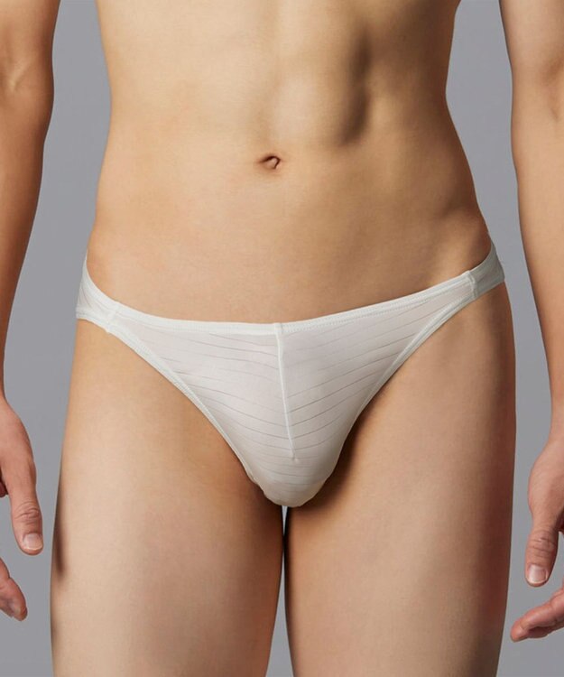 WACOAL MEN ブリーフ フロント立体設計 快適キープ 適度なフィット感 前閉じ ボーダー 下着 GF2401 /ブロス ホワイト