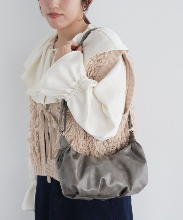 CRAFT STANDARD BOUTIQUE ヴィンテージライクギャザーショルダーバッグ Gray