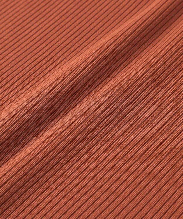 Green Parks 袖レイヤー５分袖ニットプルオーバー Orange