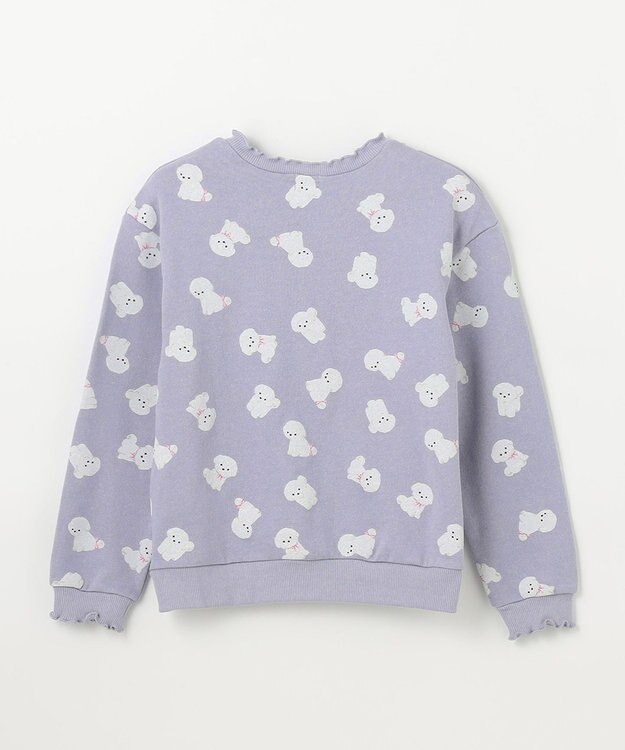 ANY KIDS アニマル 総柄 トレーナー サックスブルー×イヌ