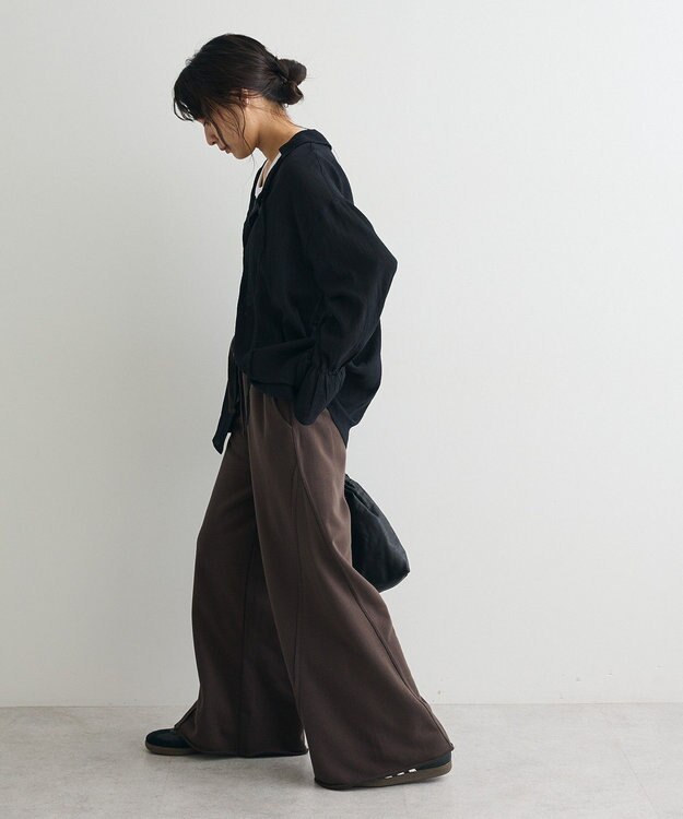 CRAFT STANDARD BOUTIQUE 衿ギャザーシャツブラウス Black
