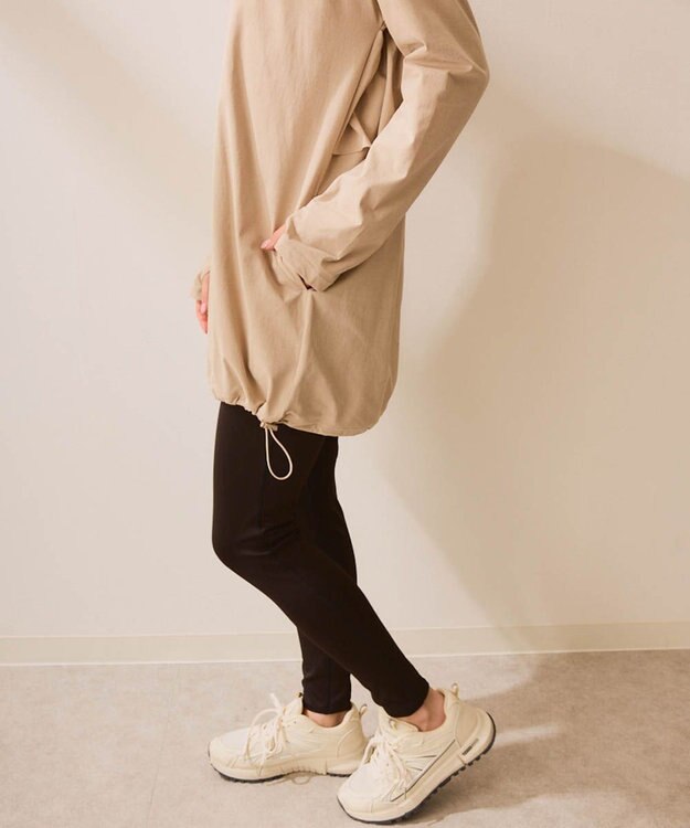 OP／FILA 【Ocean Pacific】バックフリルラッシュガード  レギンスセットウェア ベージュ